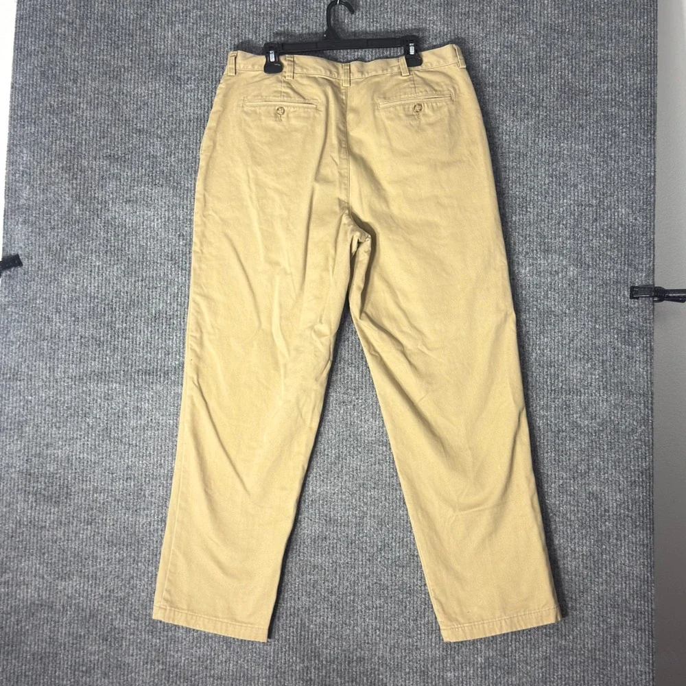 LL‎ Bean Flannel Lined Chino Pants Mens 36x32 Tan Natural Fit 162385